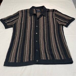 Abercrombie & Fitch Sweater Polo Striped Button Down Short Sleeve Men’s Small